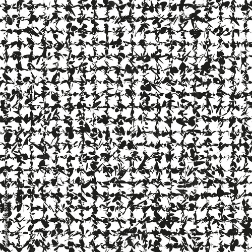Chaotic black pattern. Monochrome scatter texture. Vector abstract shape. Bold dynamic backdrop.