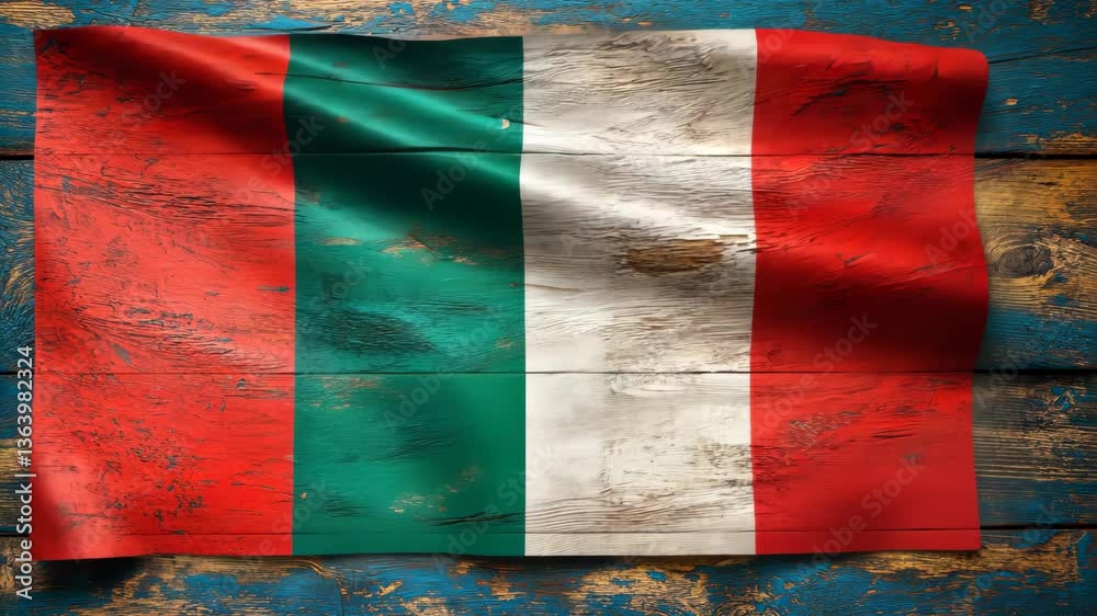 italy flag on grunge background
