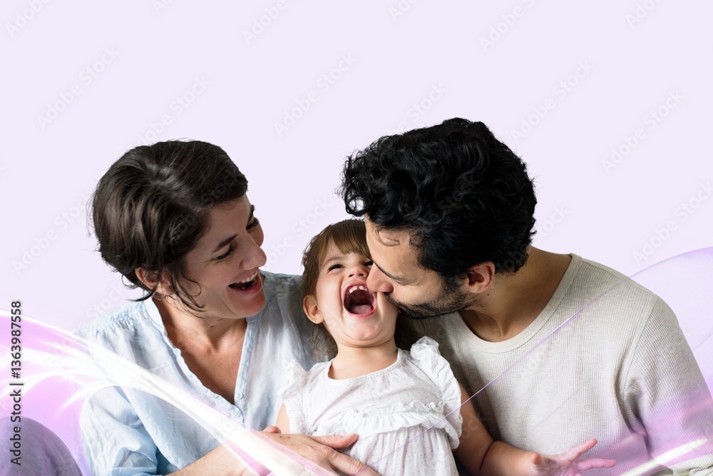 Family time photo of father, mother, and daughter Family time photo of father, mother, and daughter