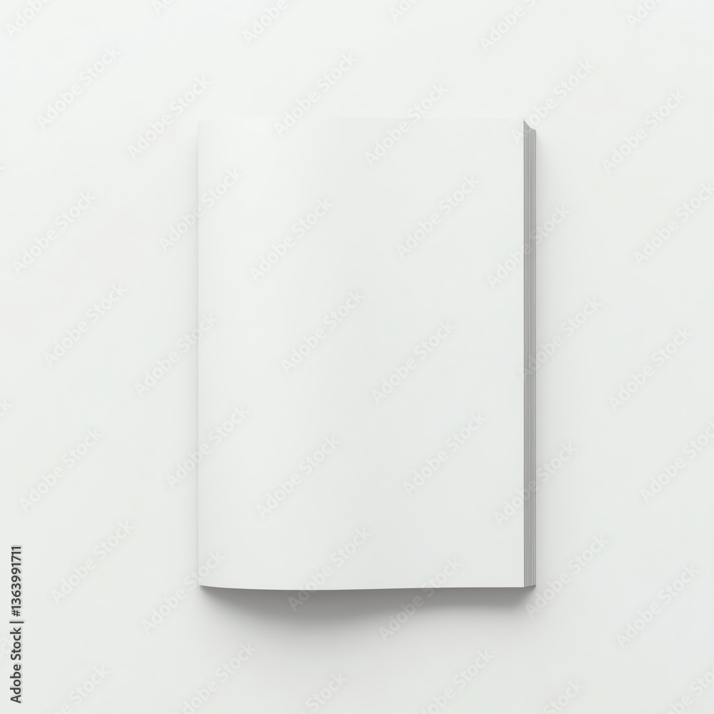 A blank book has a clean cover ready for creative ideas and designs.