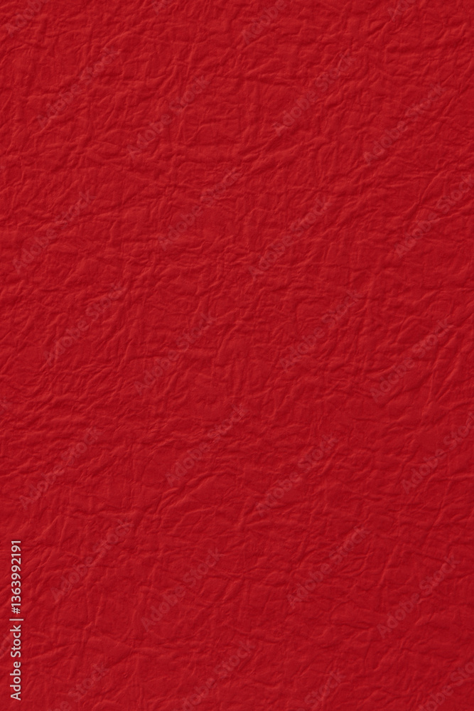 Fototapeta premium しわのある赤い和紙の背景テクスチャー Wrinkled red washi paper background texture