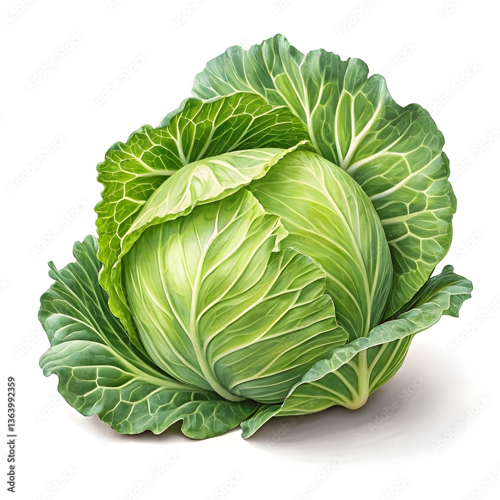 Fototapeta premium Cabbage green isolated on white background