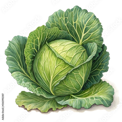 Cabbage green isolated on white background