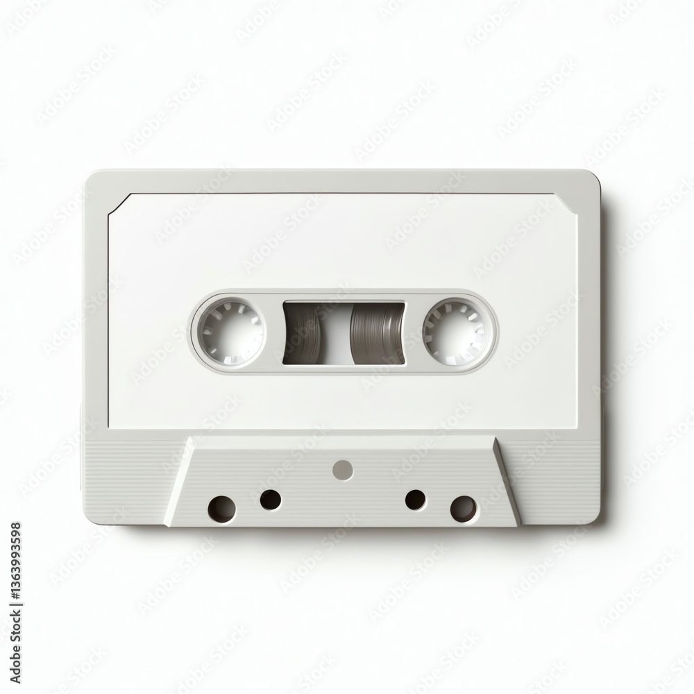 Fototapeta premium Vintage cassette tape isolated on a white background.