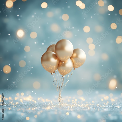 Golden Balloons Festive Scene