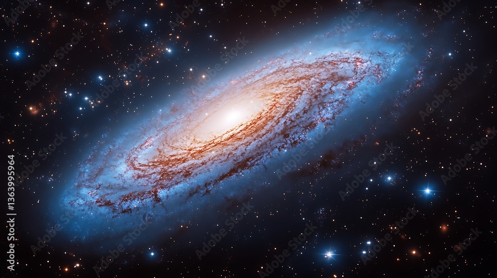 Fototapeta premium Spiral galaxy in deep space. (92)