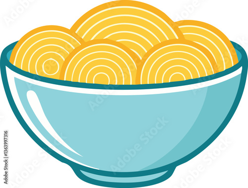 Simply illustrate a bowl of noodles simple illustrations.