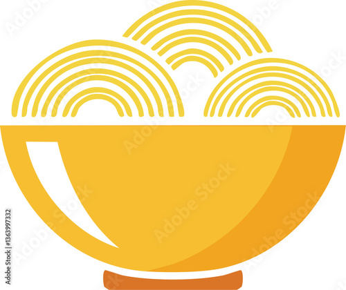 Simply illustrate a bowl of noodles simple illustrations.