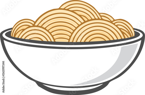 Simply illustrate a bowl of noodles simple illustrations.