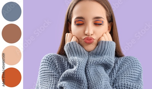 Grimacing young woman with ...