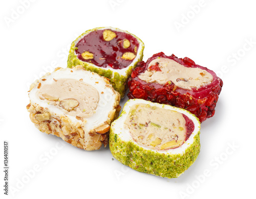 Wallpaper Mural Tasty Turkish Delight isolated on white background Torontodigital.ca