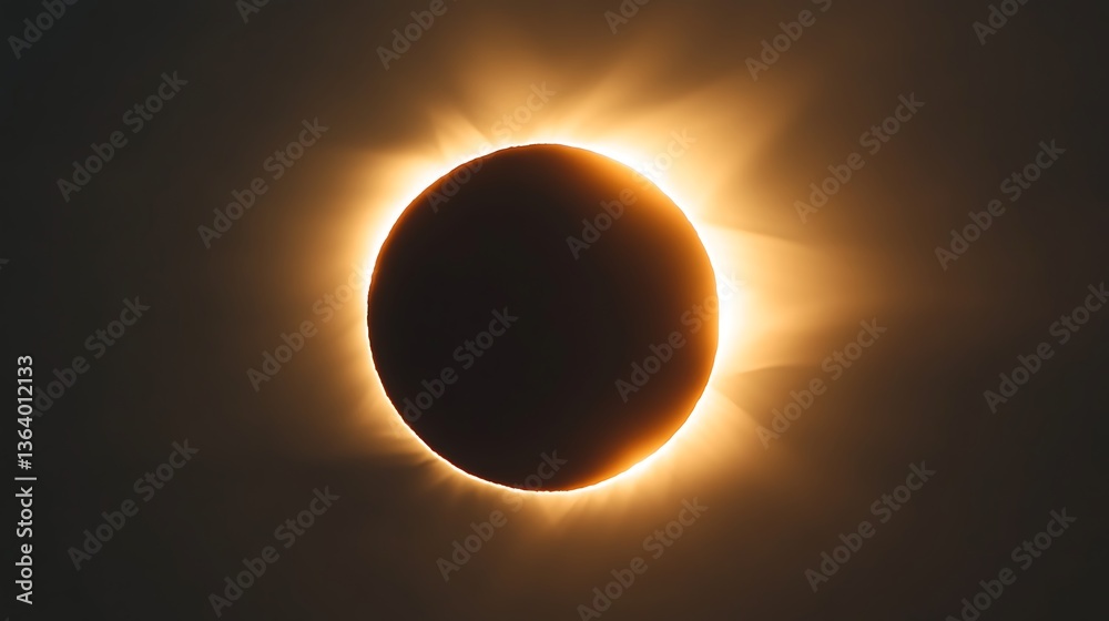 Obraz premium Total solar eclipse, sun corona.