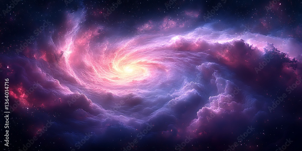 Obraz premium A vibrant swirling galaxy of glowing colors in deep space