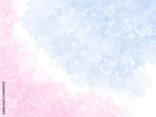 春の桜と花びらと青空イメージのテクスチャー背景素材。桜並木のイメージ。うっすら。ほんのり。ふんわり