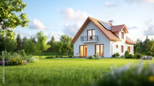 Wallpaper Mural Picturesque countryside cottage nestled in a serene and idyllic landscape featuring a well manicured lawn thriving garden and charming architectural details Torontodigital.ca