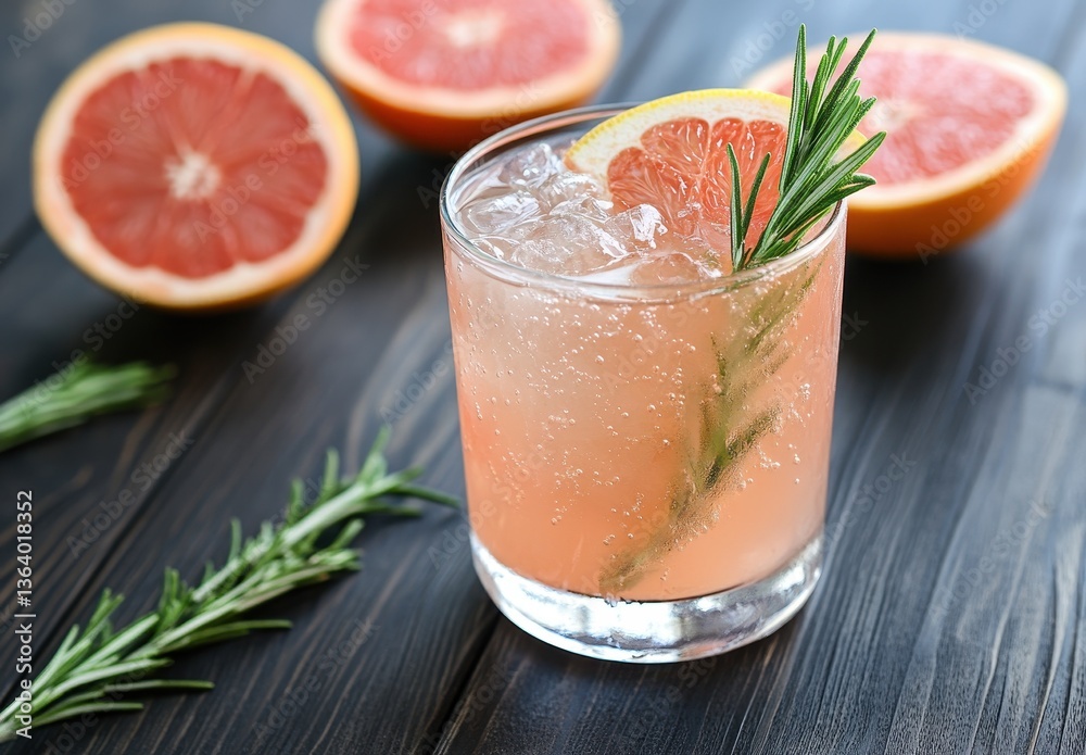 Refreshing Citrus Drink with Grapefruit Slices and Rosemary, Ideal for Summer Gatherings and Party Celebrations Refreshing Citrus Drink with Grapefruit Slices and Rosemary, Ideal for Summer Gatherings and Party Celebrations