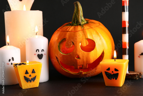 Spooky halloween jack-o'-la...