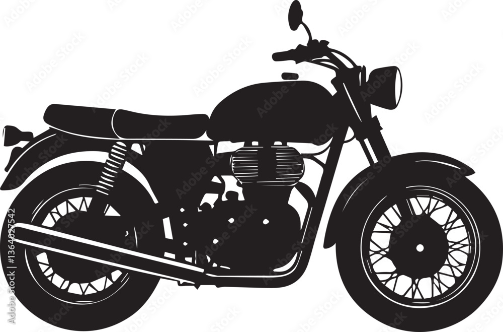 Fototapeta premium motorcycle vector illustration, motorcycle clipart, motorcycle silhouette vector black and white