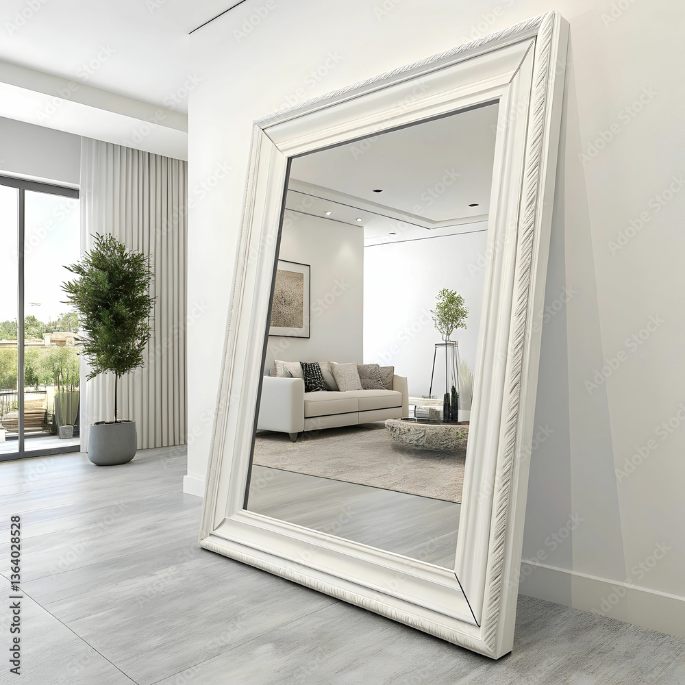 Fototapeta premium sleek white frame mockup in minimalist style