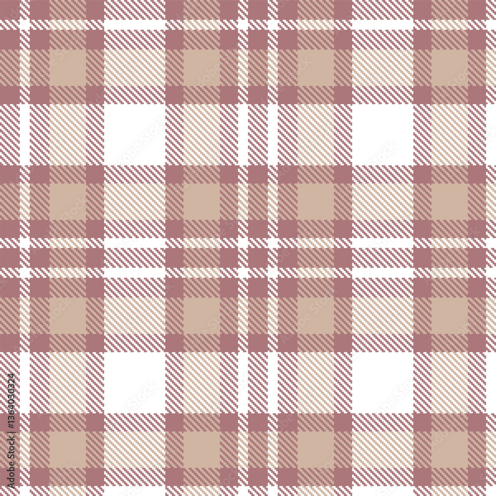 Soft Mauve Seamless Tartan with Pastel White accents Textile Design Soft Mauve Seamless Tartan with Pastel White accents Textile Design