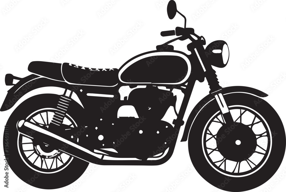 Fototapeta premium motorcycle vector illustration, motorcycle clipart, motorcycle silhouette vector black and white