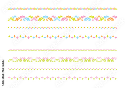かわいいにぎやかな罫線の飾りイラスト