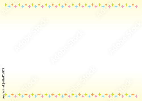 かわいいにぎやかな罫線の背景イラスト