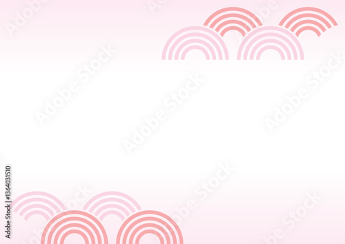 かわいいにぎやかな罫線の背景イラスト
