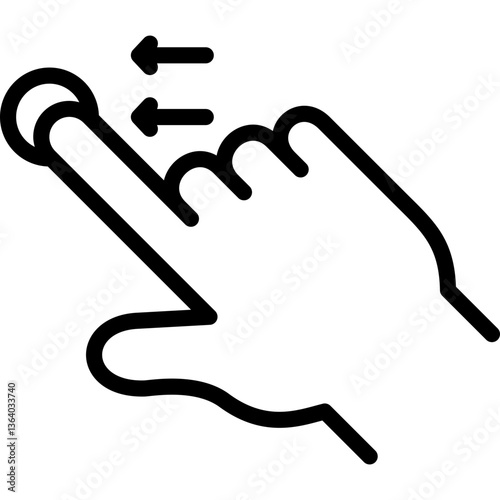 slide left icon illustration design with outline