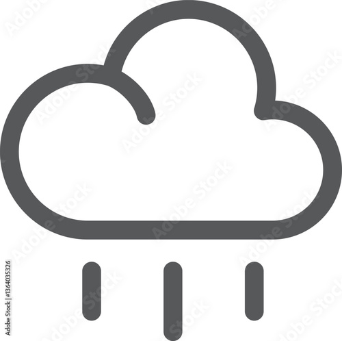 シンプルな天気のアイコン（小雨）