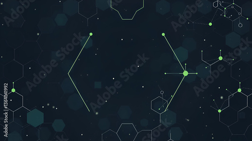 Futuristic background. Hexagon pattern. Tech shape. Chemistry banner template. Organic formula style. Corporate presentation backdrop. Stock vector illustration