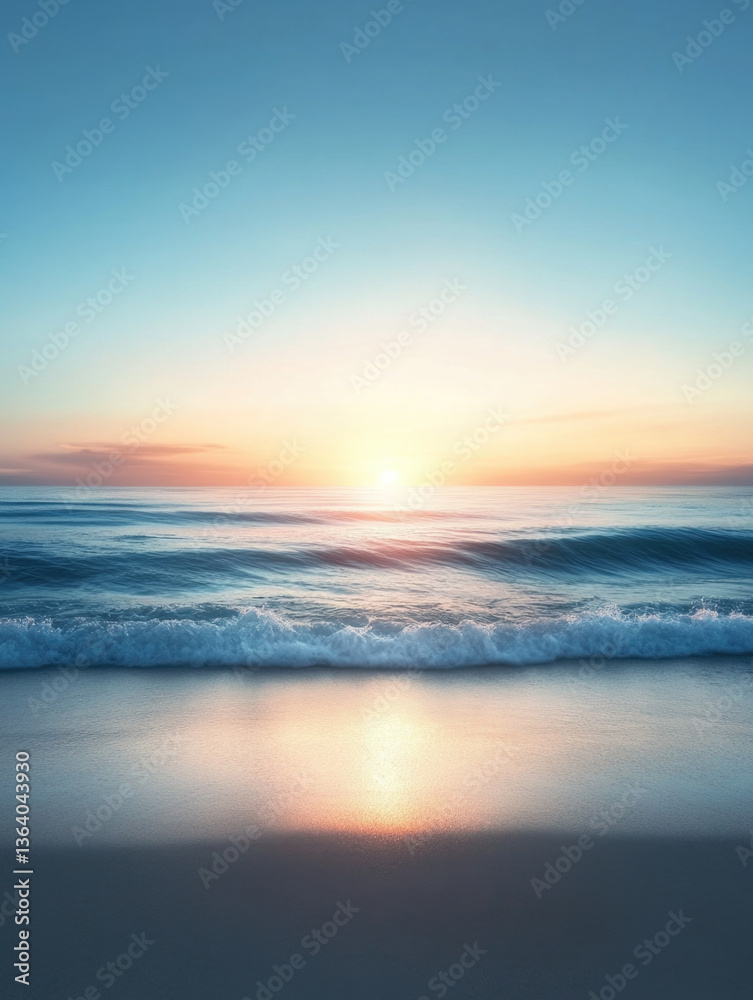 Obraz premium Colors of the sky blend beautifully with the ocean at sunset over calm waters