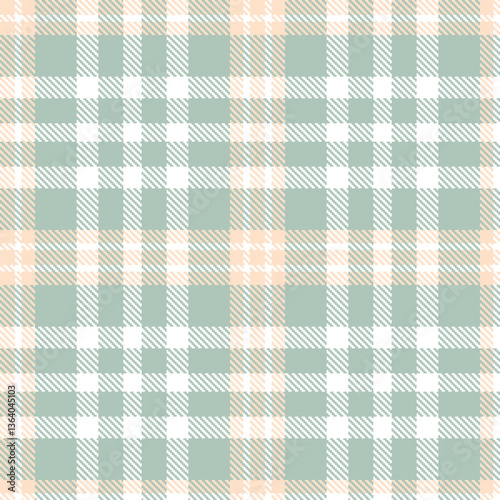 Modern Dusty White Seamless Tartan Textile Design Variant 2338