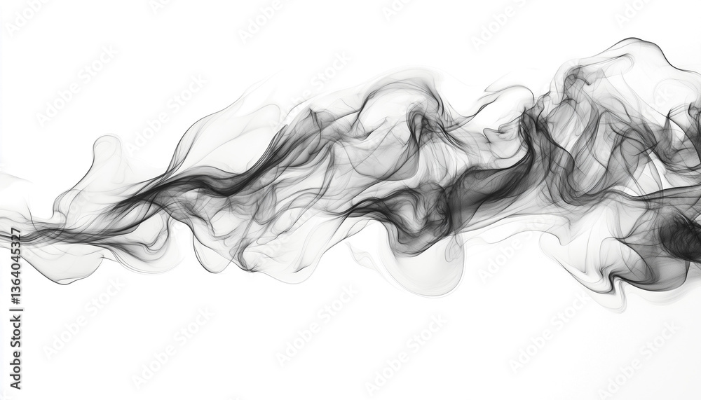 Swirls of Gray Smoke on Transparent Swirls of Gray Smoke on Transparent
