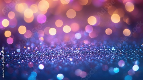 Glittering bokeh lights shining with soft hues and vivid colors