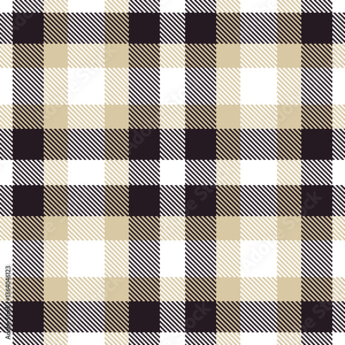 Modern Dark White Seamless Tartan Textile Design Variant 2355
