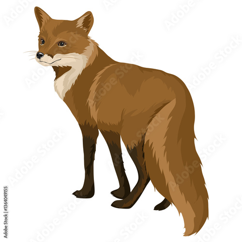 Fox illustration png sticker, transparent background