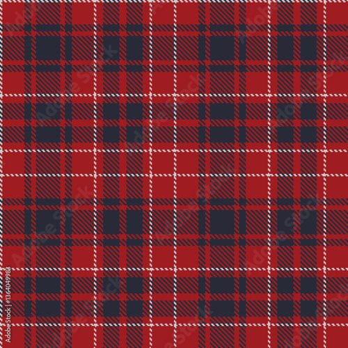 Modern Deep Carmine Seamless Tartan Textile Design Variant 2408
