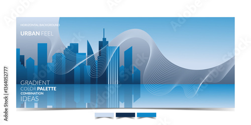 BACKGROUND 527 WITH MODERN ABSTRACT CITY LANDSCAPE FOR BRAND IDENTITY, PRESENTATION AND A LOT OF DESIGN NEEDS	