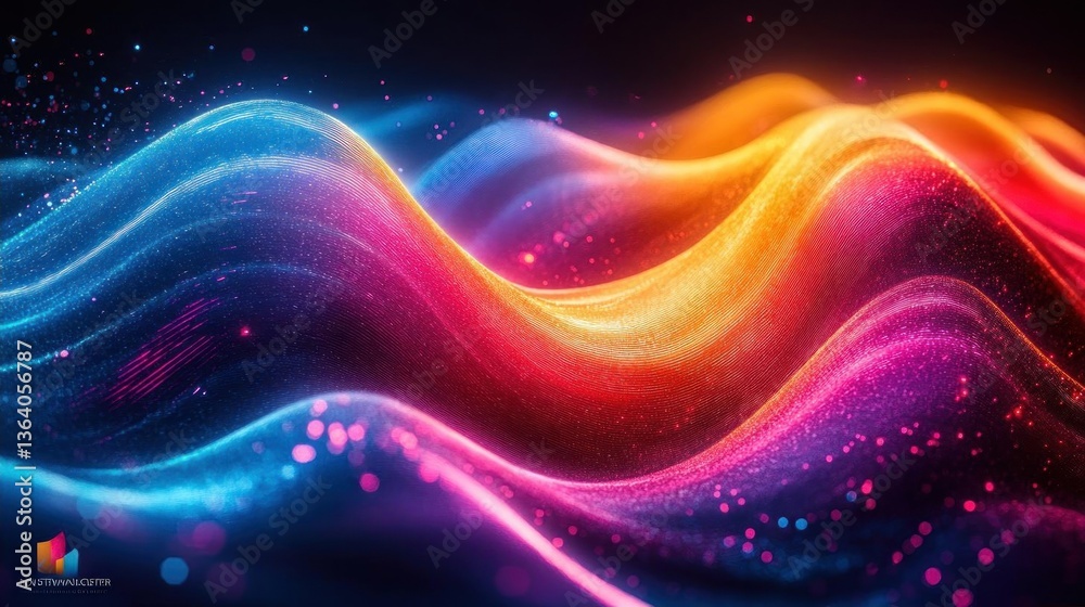 Fototapeta premium Vibrant Colorful Waves Abstract Background Design