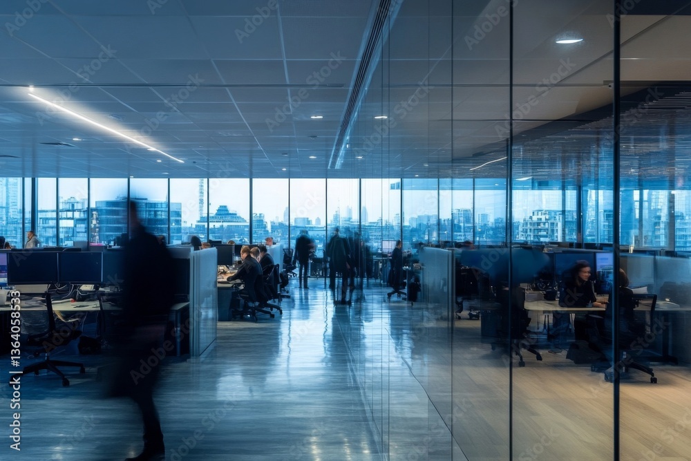 custom made wallpaper toronto digital都会のオフィスで働く人々が夕暮れ時に忙しく過ごす様子