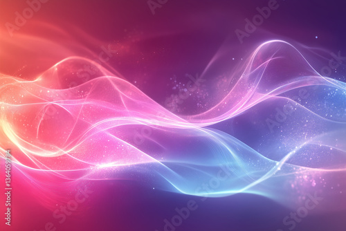 Soft Pink and Blue Glowing Light Trails with Bokeh Effect