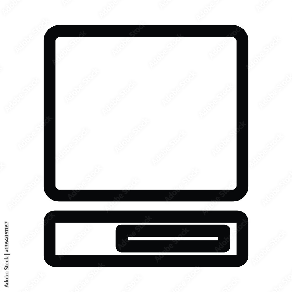 Basicicon design with old computer symbol, and with flat style, suitable for business tool or editing symbol RGB Basicicon design with old computer symbol, and with flat style, suitable for business tool or editing symbol RGB