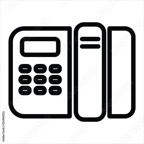 icon design with landline phone symbol, and with flat style, suitable for business tool or editing symbol