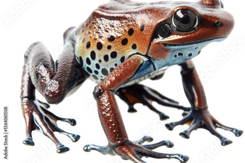 High Detail Image of a Colored Frog Isolated on Transparent Background, Png photo
