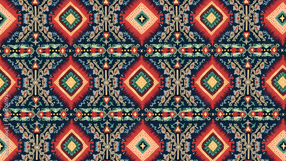 Refine Ornamental Geometry: Unifying Boho Style with a Color Palette that Embeds Tribal Art for Consistent Pattern Design in Vector Illustration and Tile Layouts Refine Ornamental Geometry: Unifying Boho Style with a Color Palette that Embeds Tribal Art for Consistent Pattern Design in Vector Illustration and Tile Layouts
