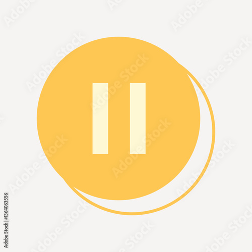 Pause button collage element vector