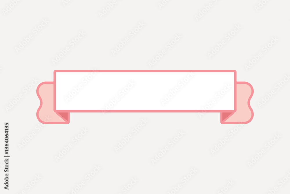 Pink ribbon banner frame vector Pink ribbon banner frame vector