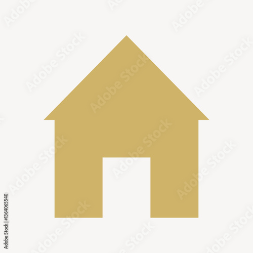 Home icon, gold flat graphic vector