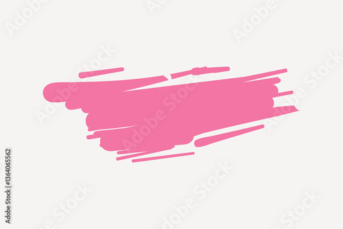 Abstract pink brushstroke badge clipart vector